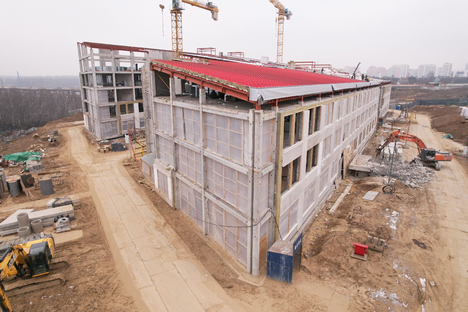 видео с коптера, ленинский городской округ, школа, строительство, жк первый квартал,