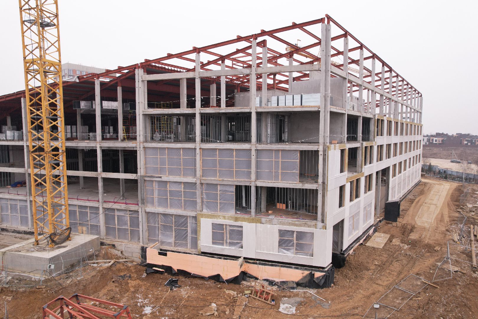 видео с коптера, ленинский городской округ, школа, строительство, жк первый квартал,