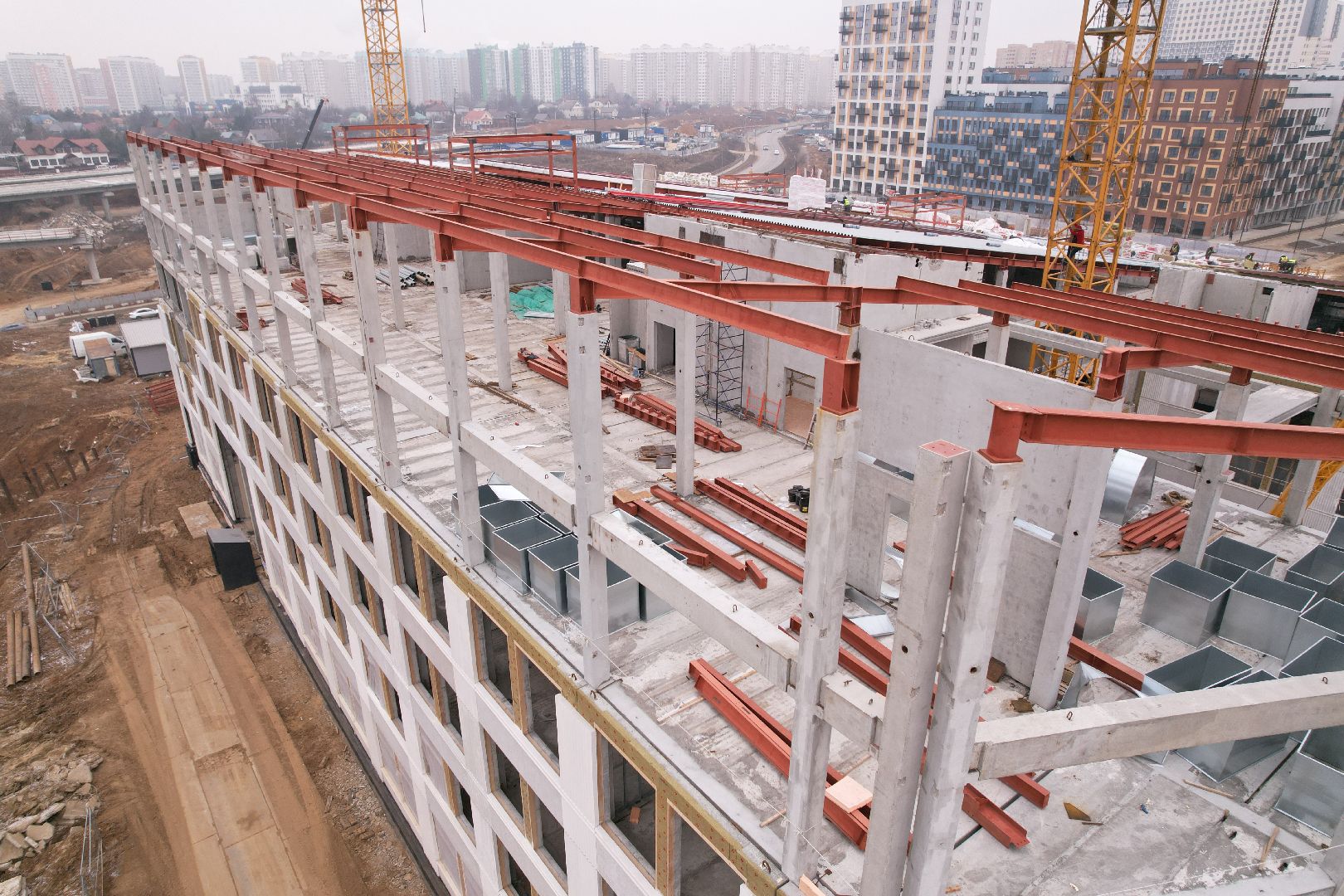 видео с коптера, ленинский городской округ, школа, строительство, жк первый квартал,