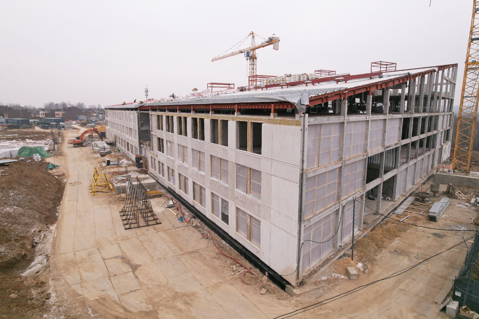 видео с коптера, ленинский городской округ, школа, строительство, жк первый квартал,