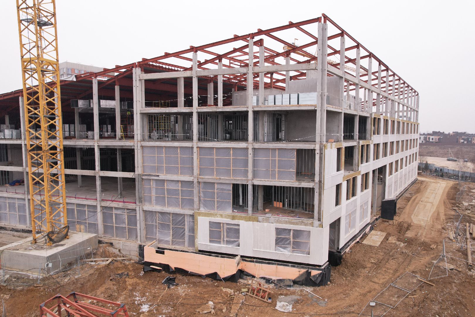 видео с коптера, ленинский городской округ, школа, строительство, жк первый квартал,