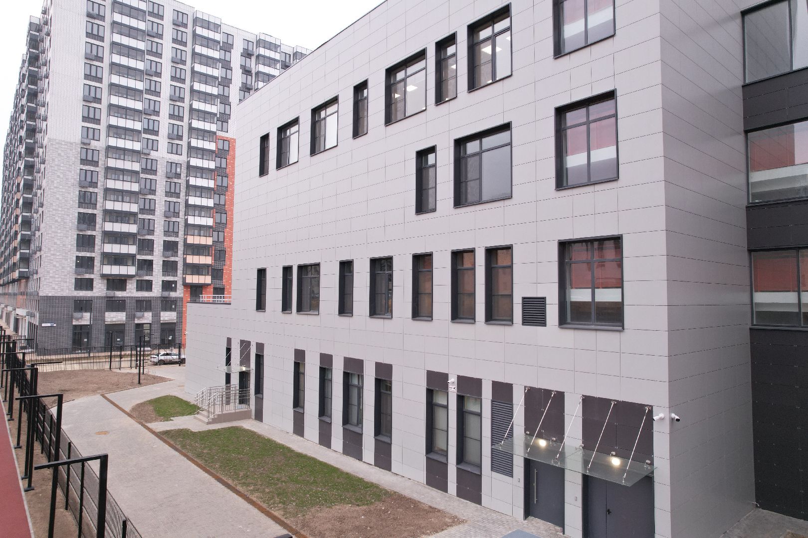 видео с коптера, видное, ленинский городской округ, школа, строительство,