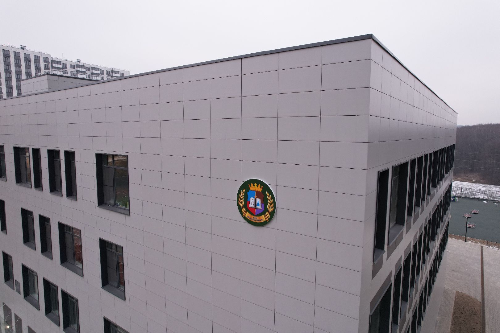 видео с коптера, видное, ленинский городской округ, школа, строительство,