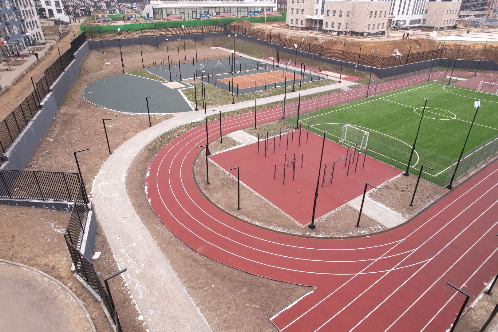 видео с коптера, видное, ленинский городской округ, школа, строительство,