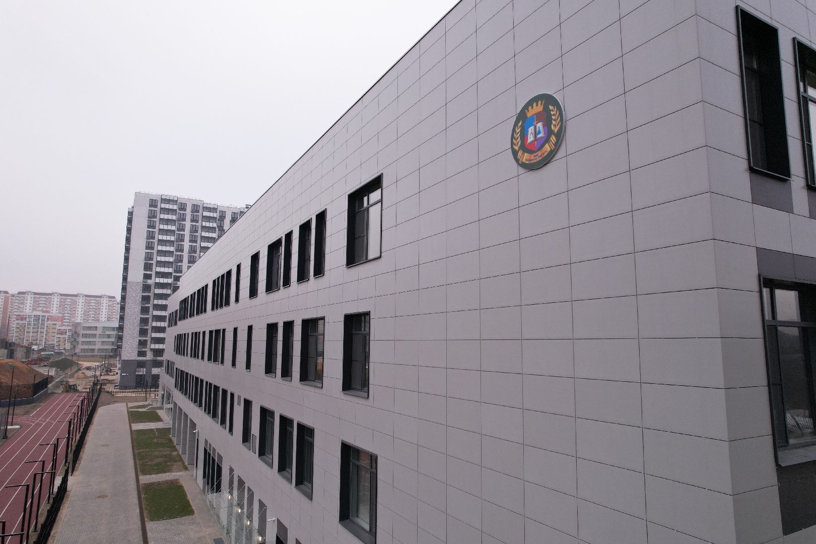 видео с коптера, видное, ленинский городской округ, школа, строительство,