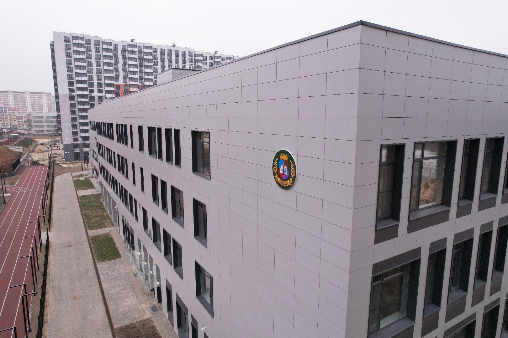 видео с коптера, видное, ленинский городской округ, школа, строительство,