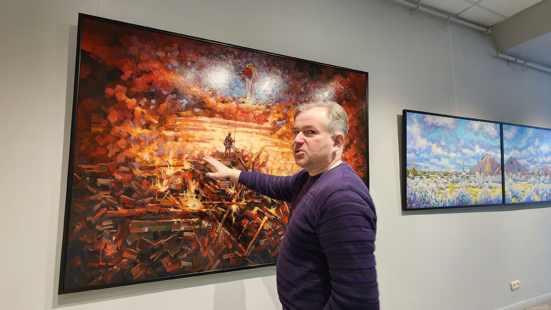 день защитника отечества, донбасс, Лобня, Выставка, Картины, вертикалки,