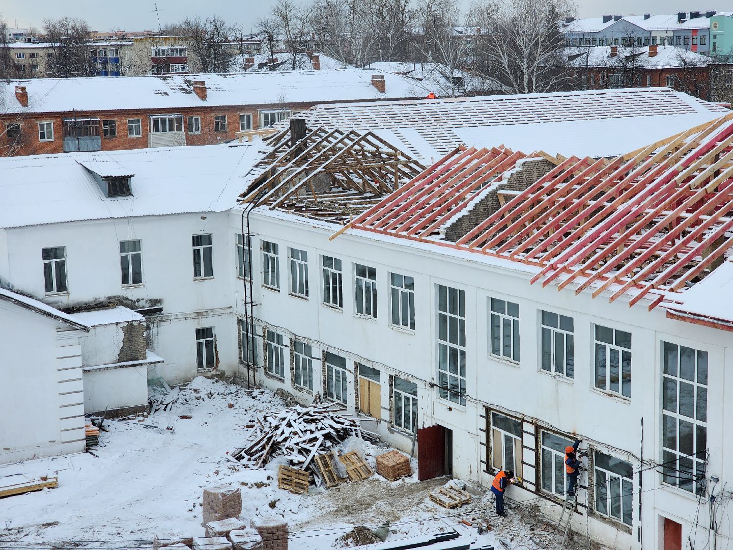 строительство, капитальный ремонт, школа, шатура, вертикалки,