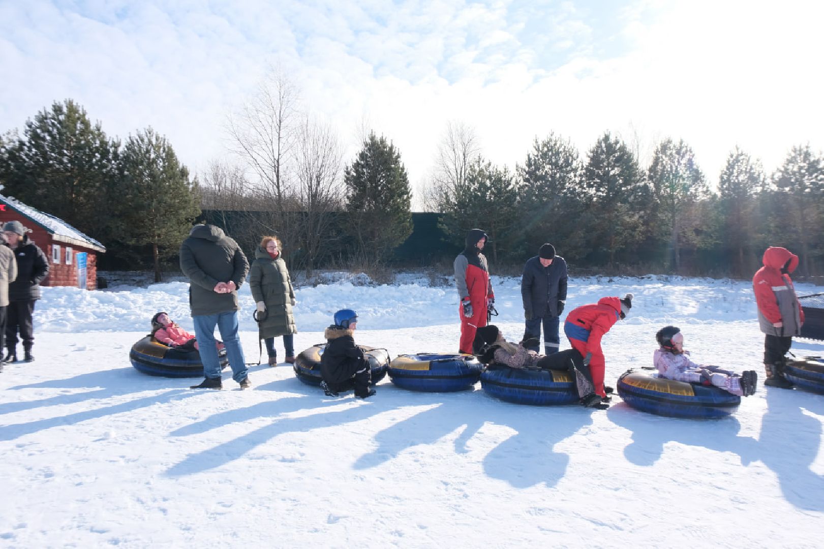 пущино, серпухов, зима в подмомсковье, тюбинговые горки,
