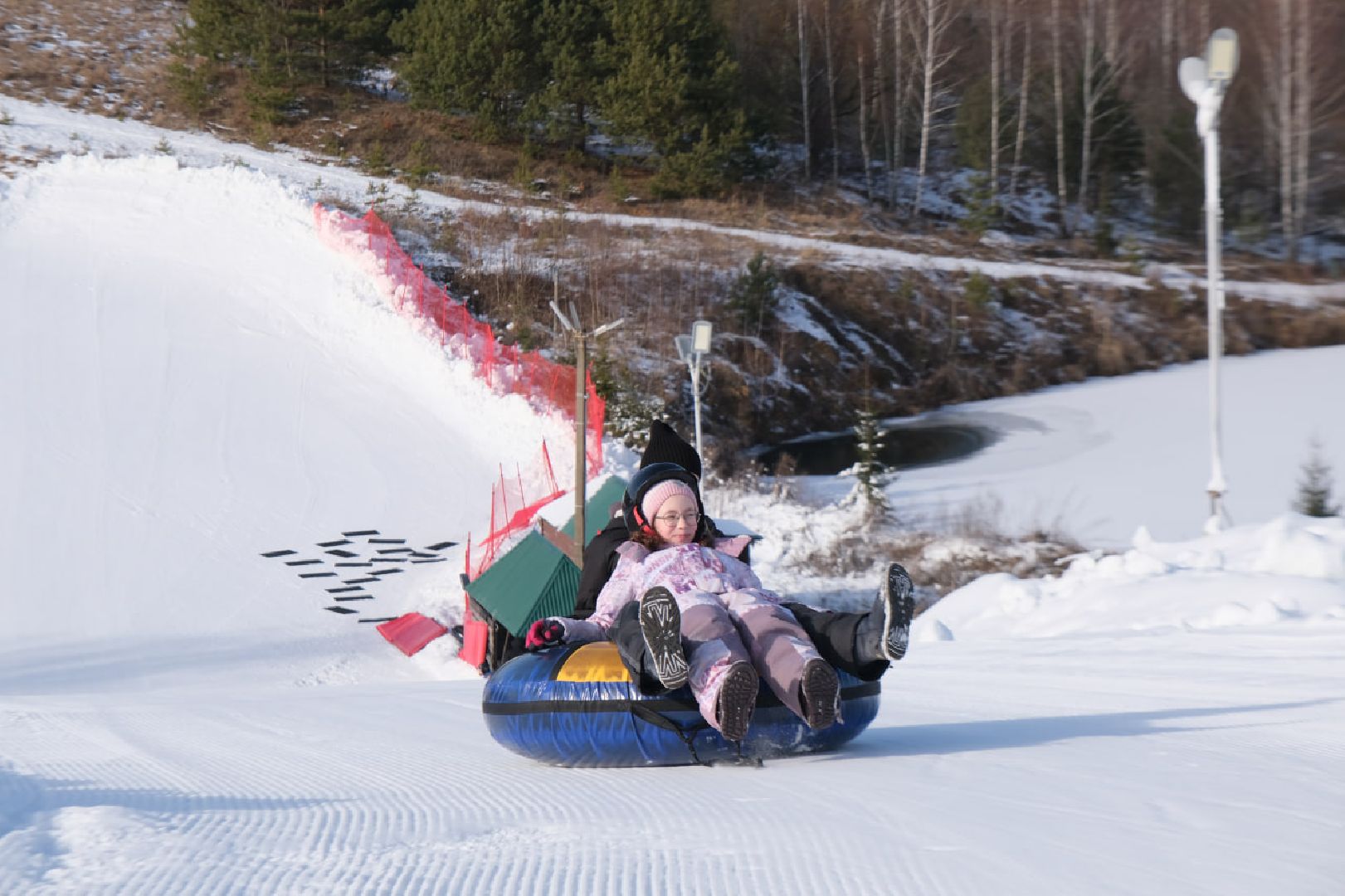 пущино, серпухов, зима в подмомсковье, тюбинговые горки,