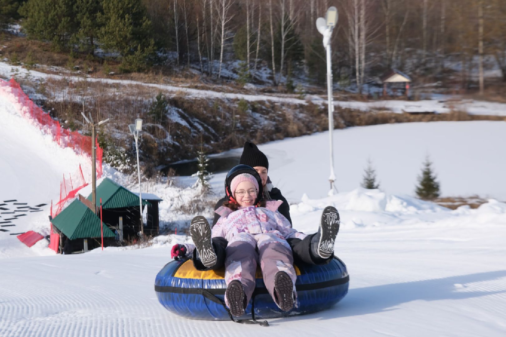 пущино, серпухов, зима в подмомсковье, тюбинговые горки,