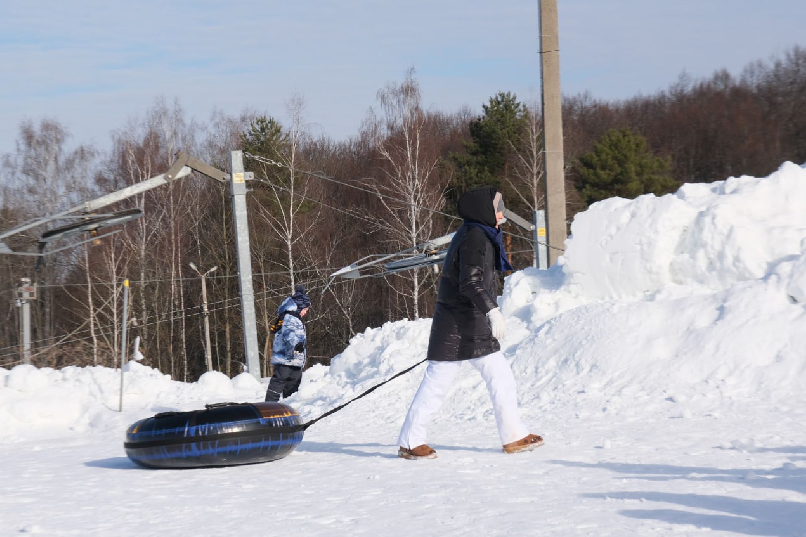 пущино, серпухов, зима в подмомсковье, тюбинговые горки,