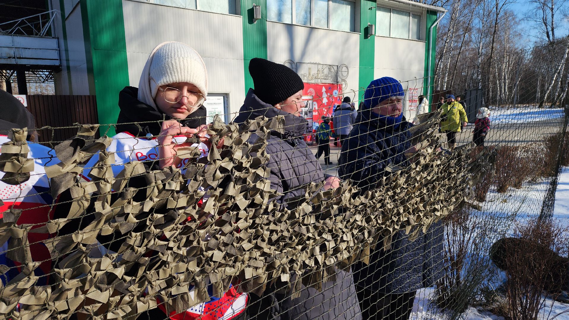 кашира, день защитника отечества, парк, письмо солдату, маскировочные сети, вертикалки,