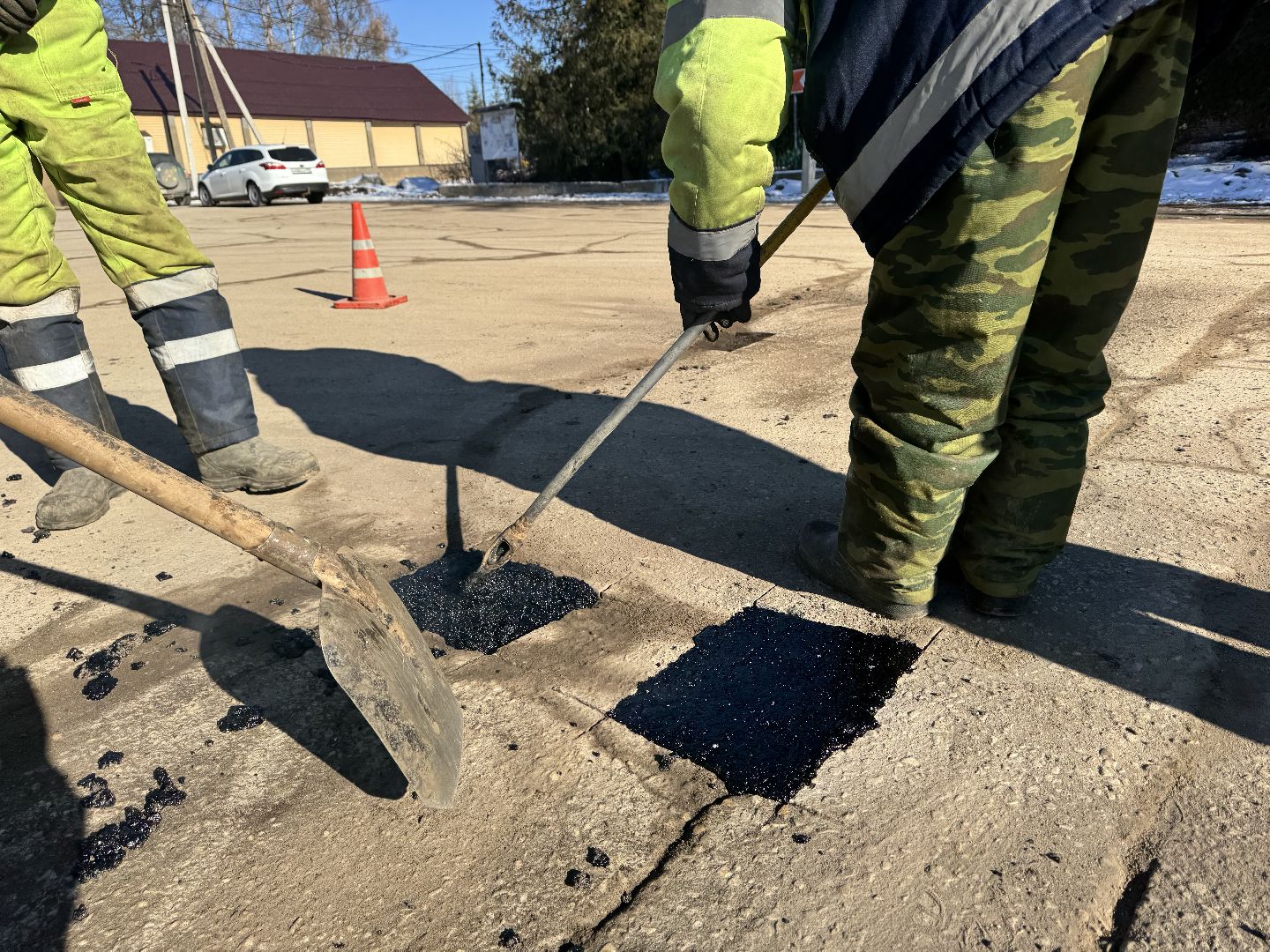 шаховская, дорожные работы, ямочный ремонт,