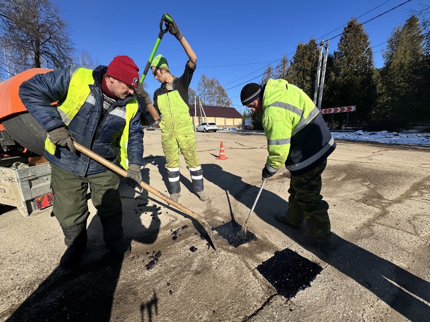 шаховская, дорожные работы, ямочный ремонт,