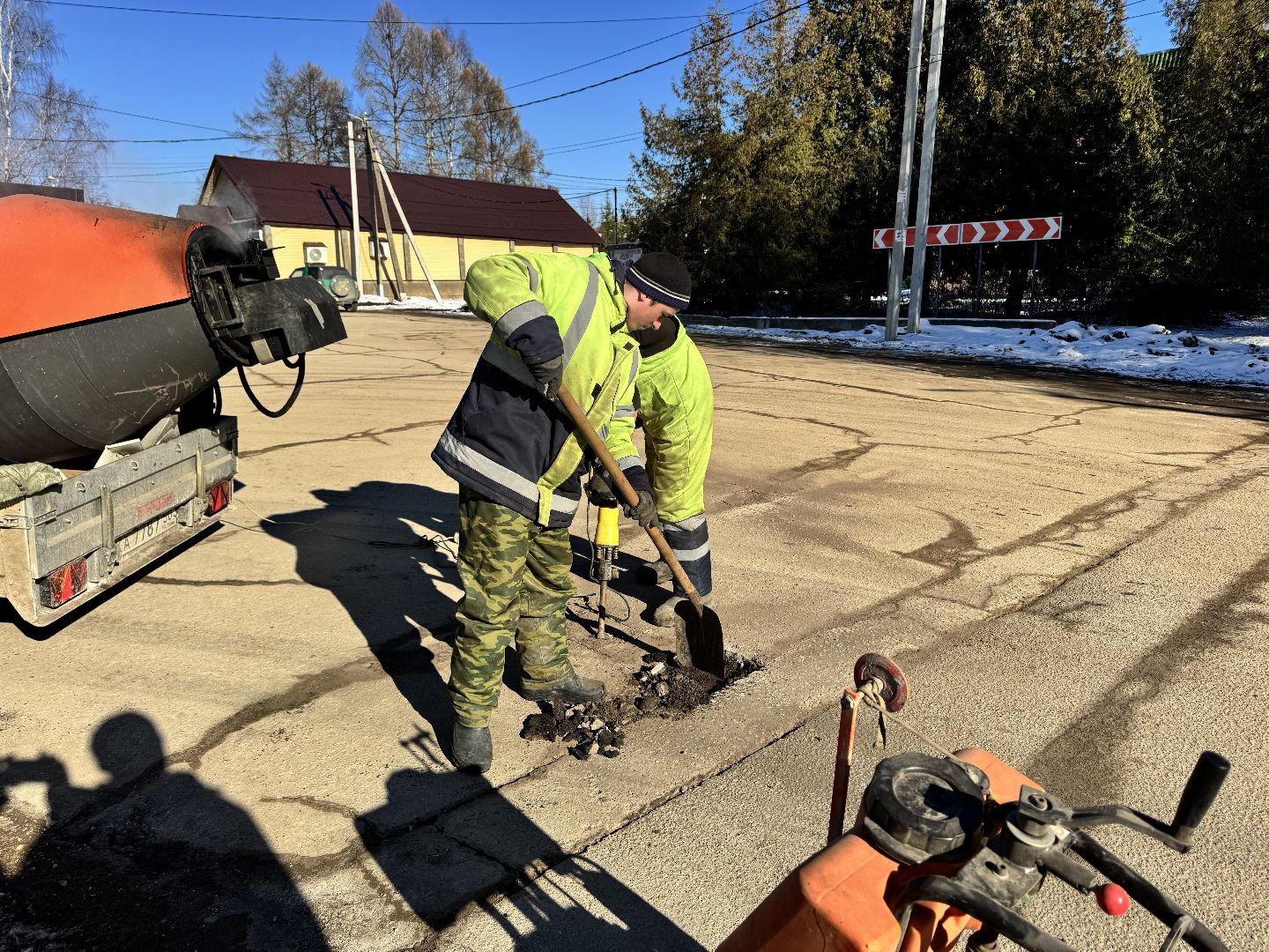 шаховская, дорожные работы, ямочный ремонт,