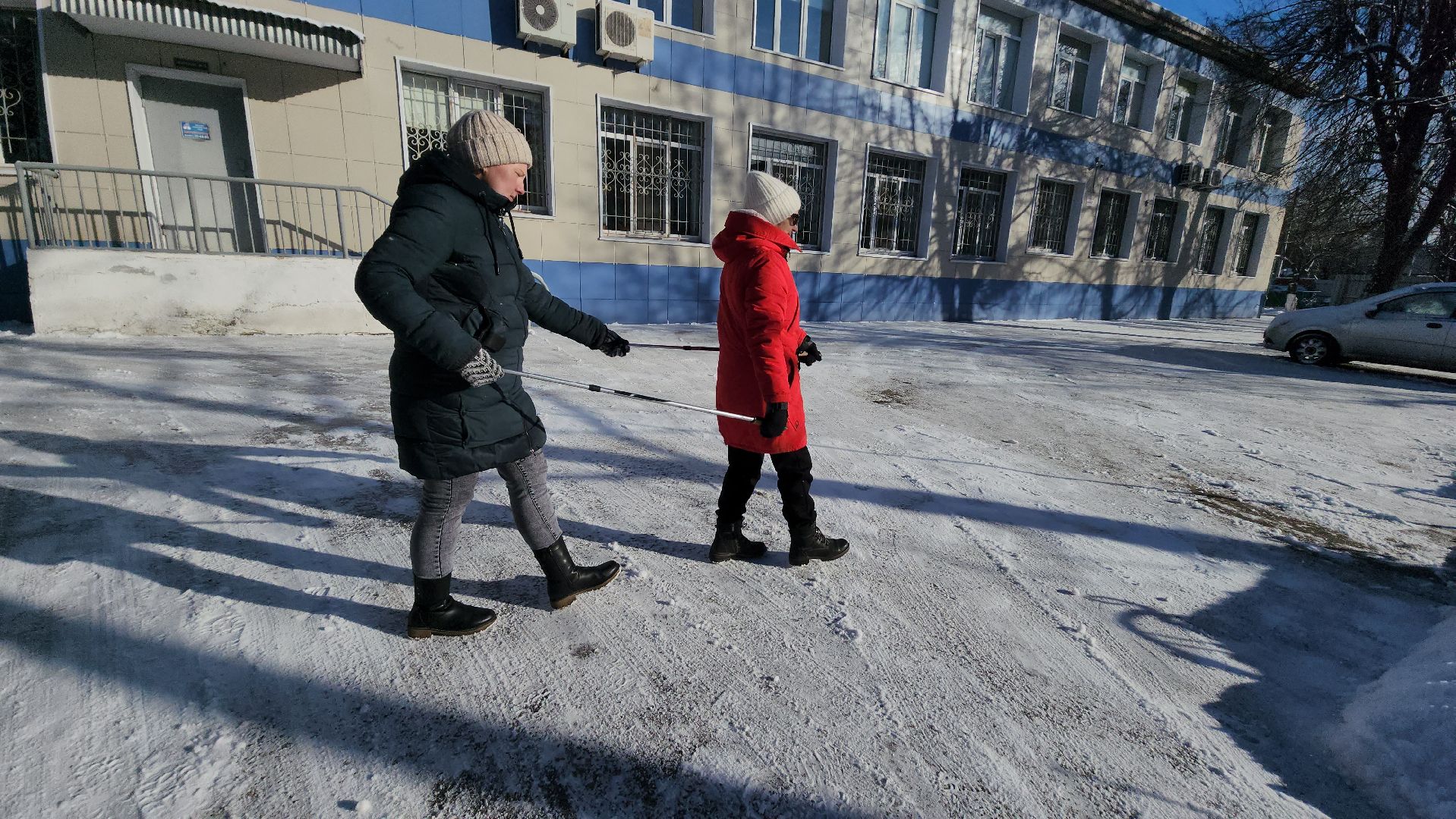 серпухов, центр социального обслуживания и реабилитации Серпуховский, улица лермонтова, скандинавская ходьба, незрячие инвалиды,