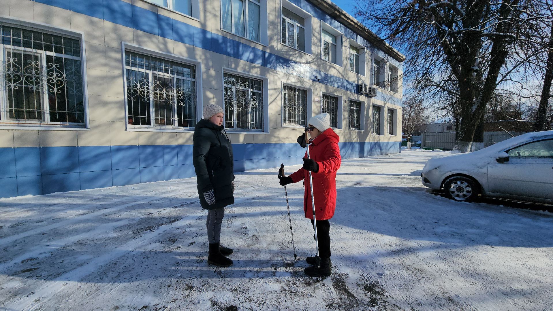 серпухов, центр социального обслуживания и реабилитации Серпуховский, улица лермонтова, скандинавская ходьба, незрячие инвалиды,