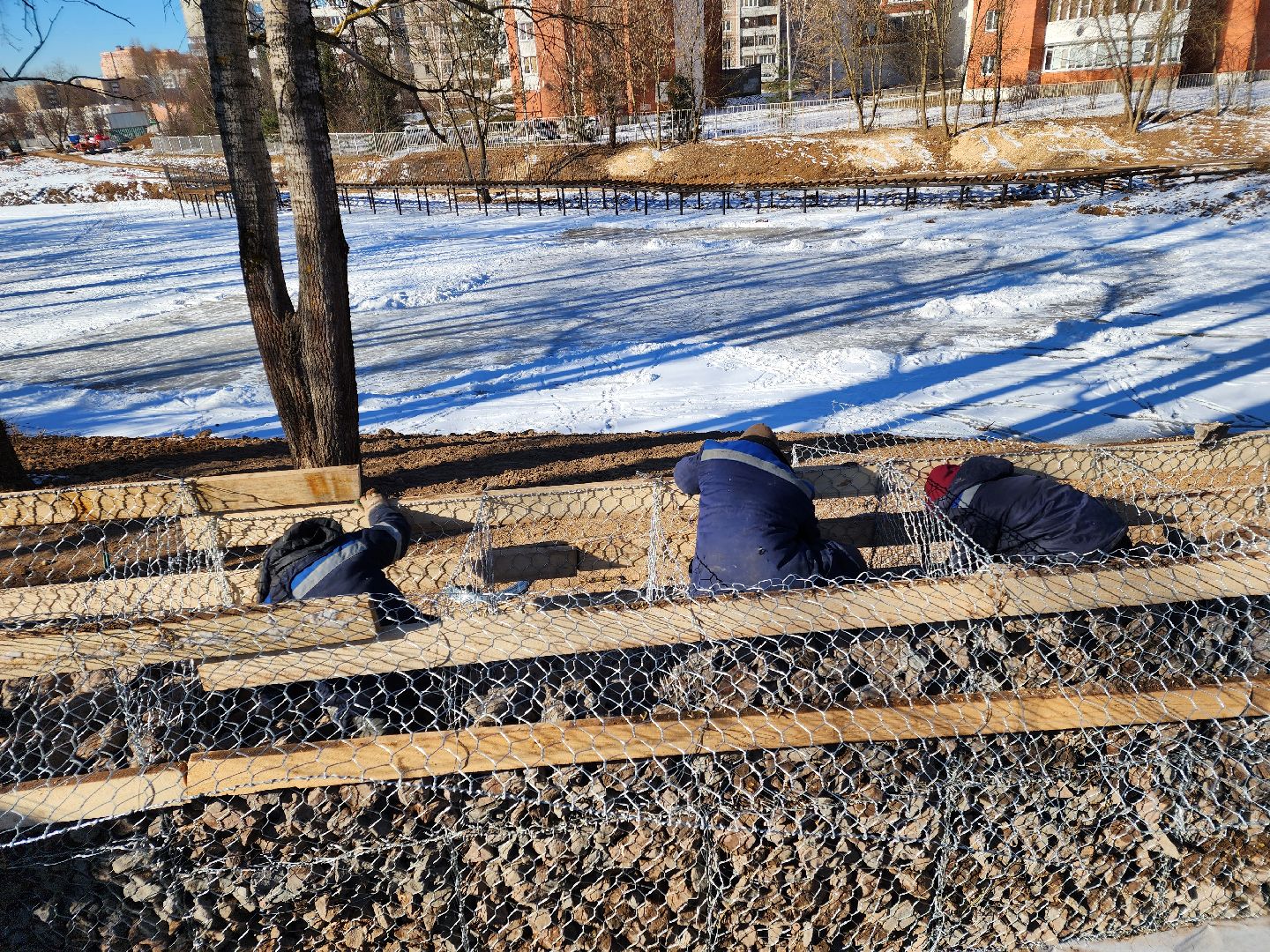 Чехов, улица Береговая, набережная реки Теребенка, благоустройство, обновление, реконструкция, подпорные стенки, габионы, укрепление откосов и склонов, госпрограмма московской области, формирование комфортной городской среды, нацпроект жилье и городская среда, вертикалки,