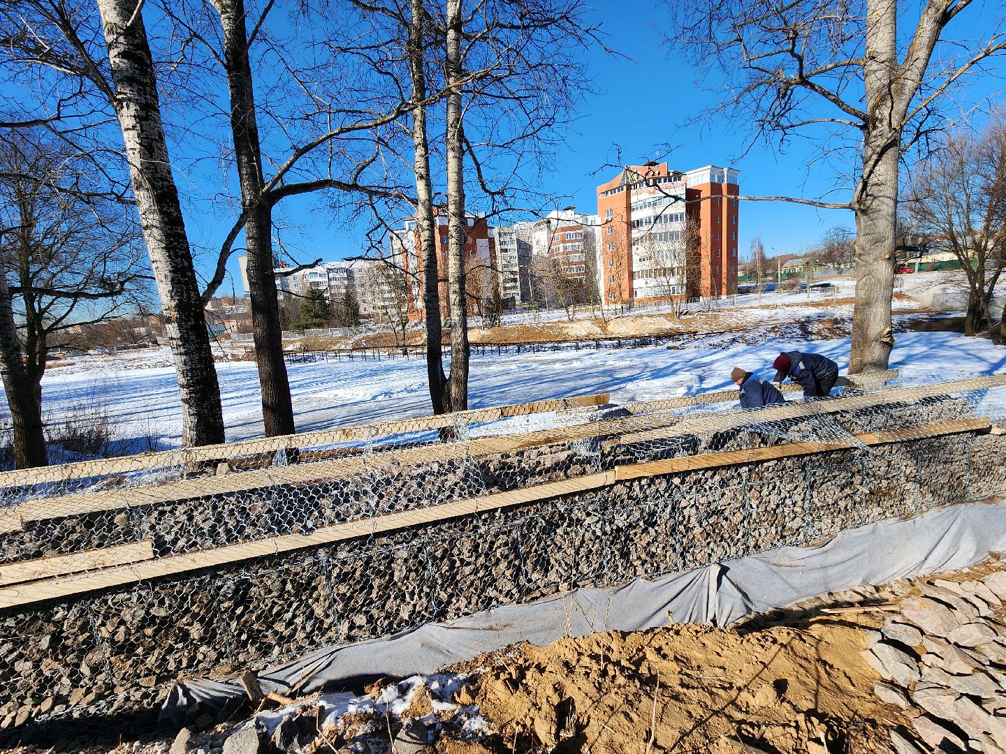 Чехов, улица Береговая, набережная реки Теребенка, благоустройство, обновление, реконструкция, подпорные стенки, габионы, укрепление откосов и склонов, госпрограмма московской области, формирование комфортной городской среды, нацпроект жилье и городская среда, вертикалки,