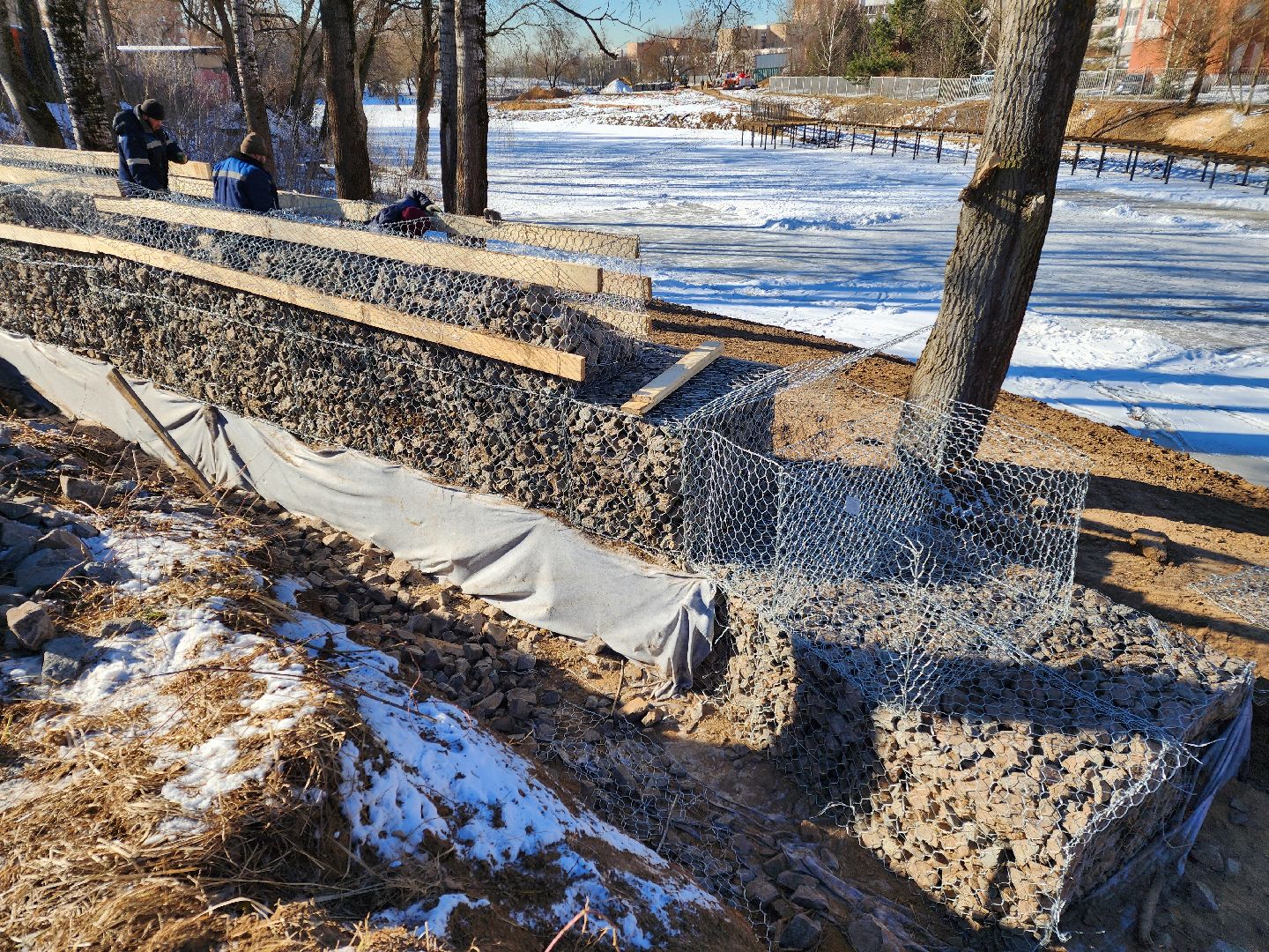 Чехов, улица Береговая, набережная реки Теребенка, благоустройство, обновление, реконструкция, подпорные стенки, габионы, укрепление откосов и склонов, госпрограмма московской области, формирование комфортной городской среды, нацпроект жилье и городская среда, вертикалки,