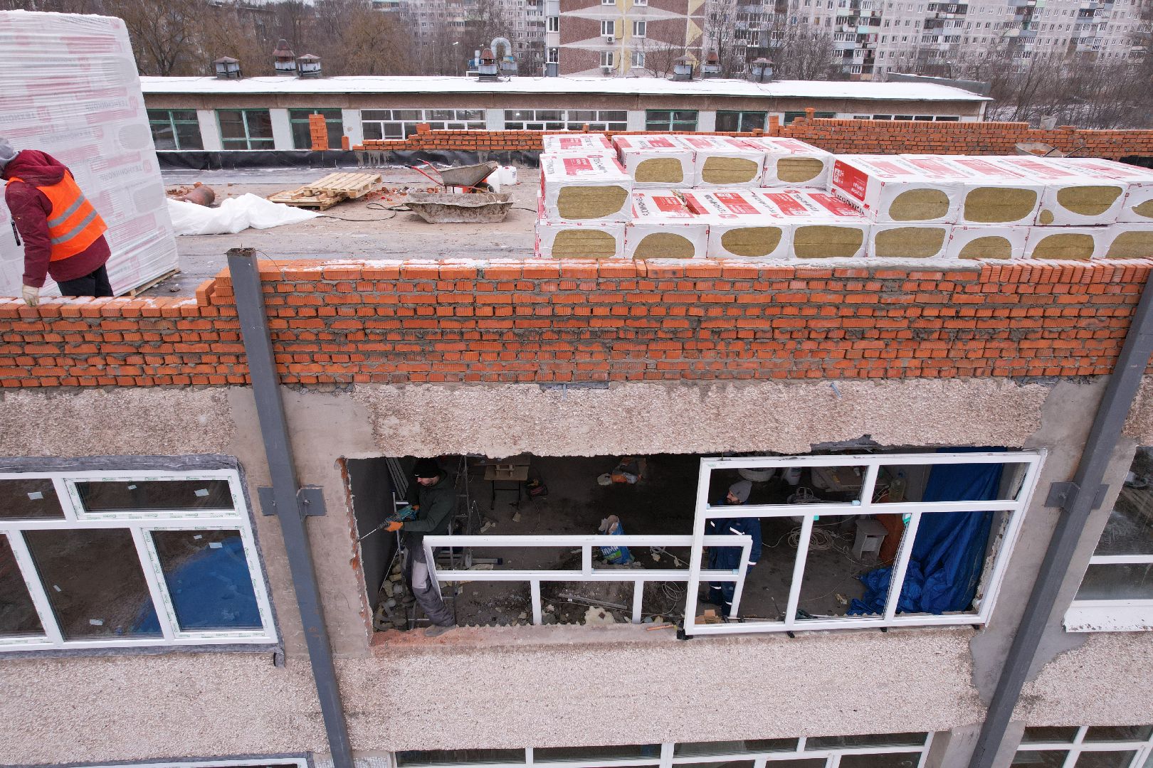 видео с коптера, орехово-зуево, детский сад, ремонт,