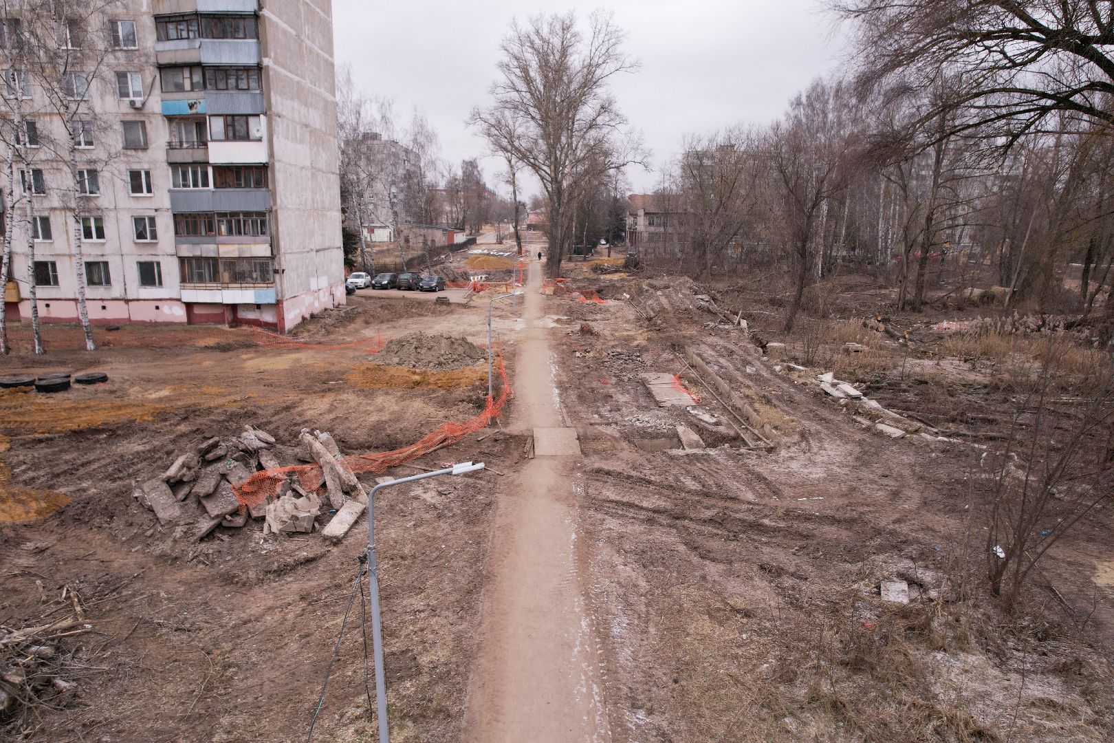 видео с коптера, орехово-зуево, благоустройство сквера, ликино-дулево,