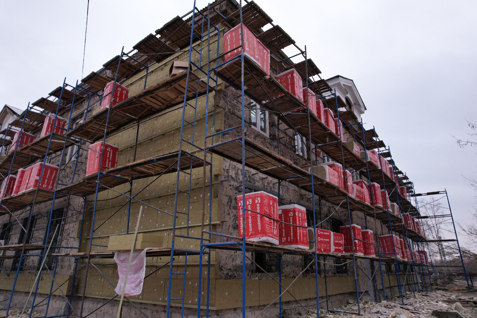 видео с коптера, орехово-зуево, демихово лицей, строительство,