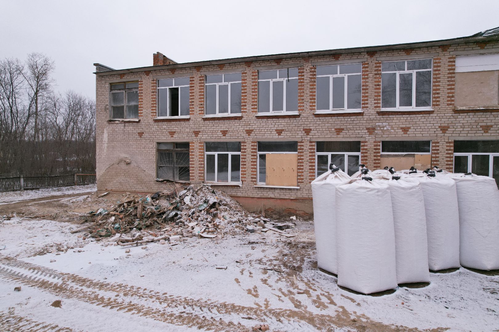 видео с коптера, орехово-зуево, малая дубна, строительство, ремонт школы,