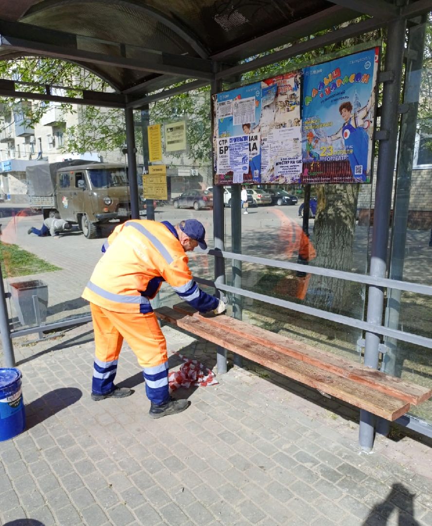 благоустройство, транспорт, остановочные комплексы, серпухов, автобусные остановки, покраска остановок,