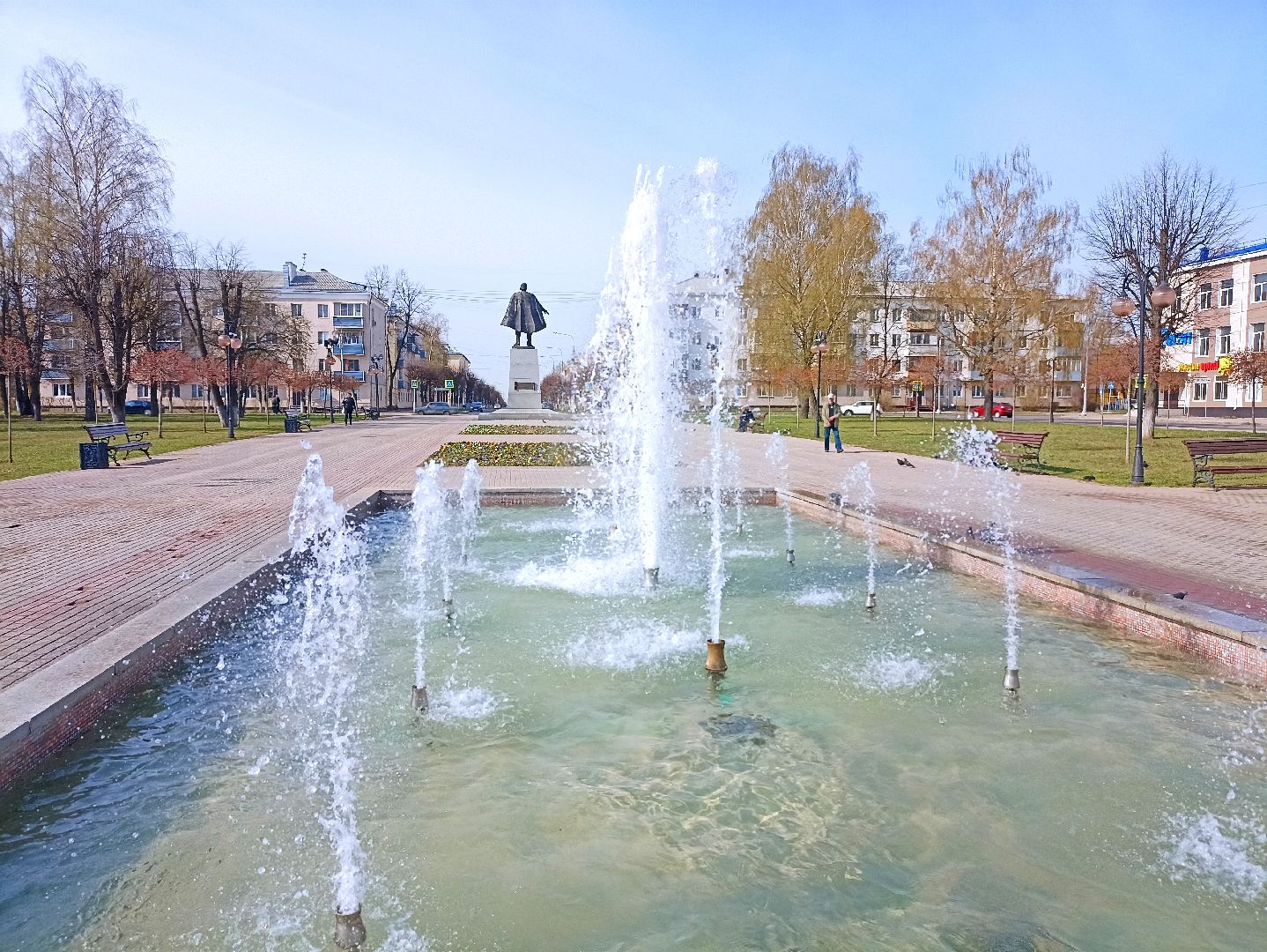 Серпухов, Подмосковье, фонтан, цветы, виола