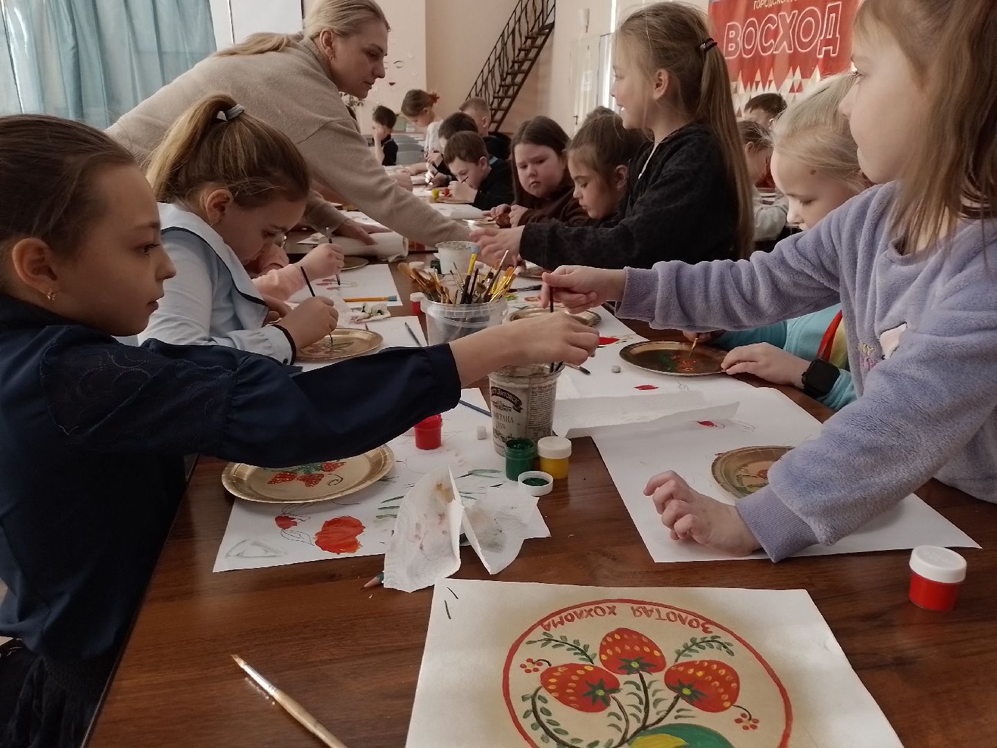 масленица, мастер класс, дети, роспись, хохлома, городской округ восход, вертикалки,