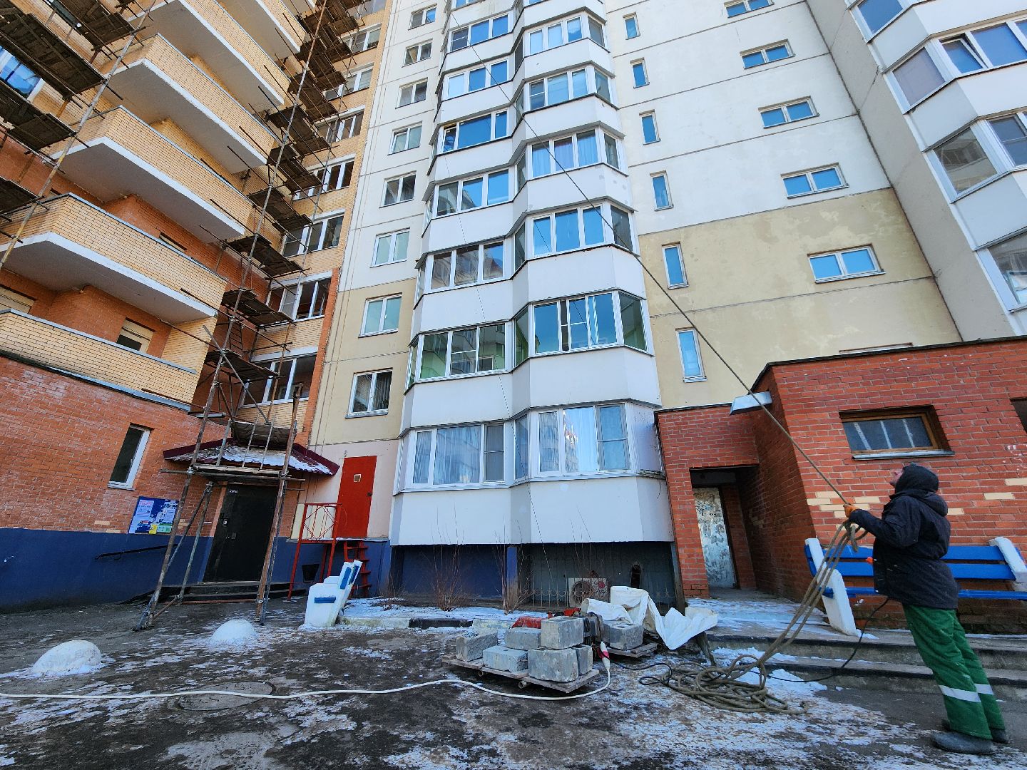 Чехов, улица Дружбы 1а, жилой дом, капитальный ремонт фасада, реконструкция фасада, обновление наружных стен, фонд капитального ремонта мо, несущая способность фасада, теплоизоляция, гидроизоляция, вертикалки,