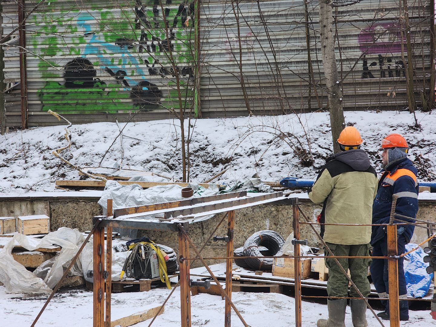 Строительство, Переход, Железная дорога, вертикалки,