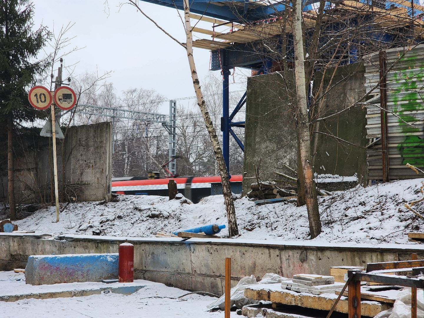 Строительство, Переход, Железная дорога, вертикалки,