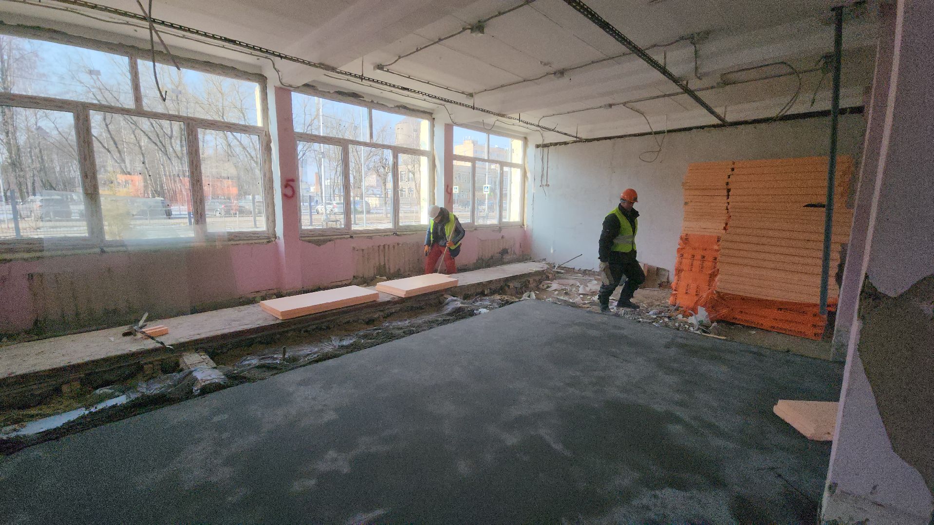 серпухов, улица джона рида, школа 17, капитальный ремонт школы, строительство,