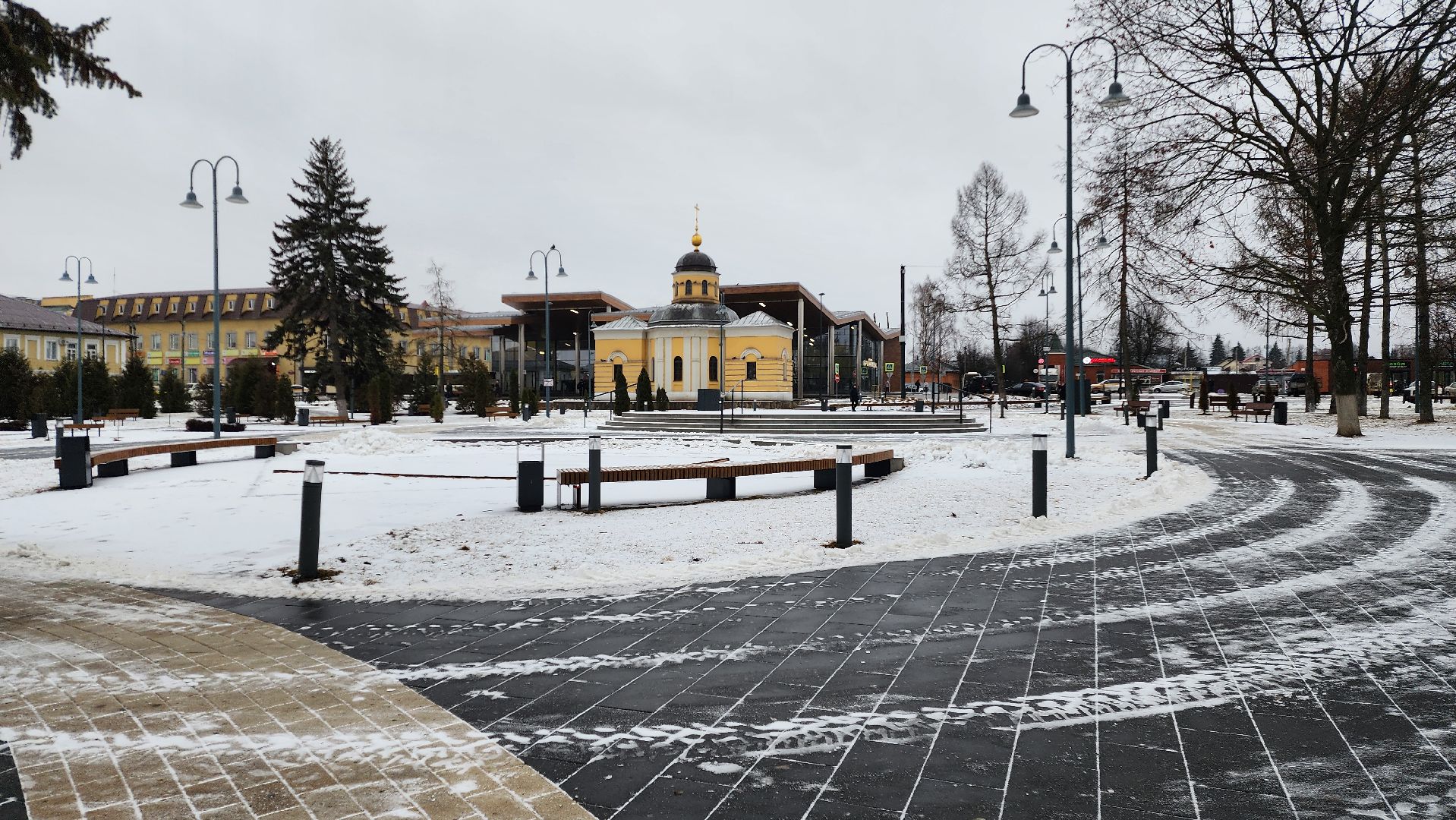 Бронницы, Площадь Тимофеева, Уборка снега,