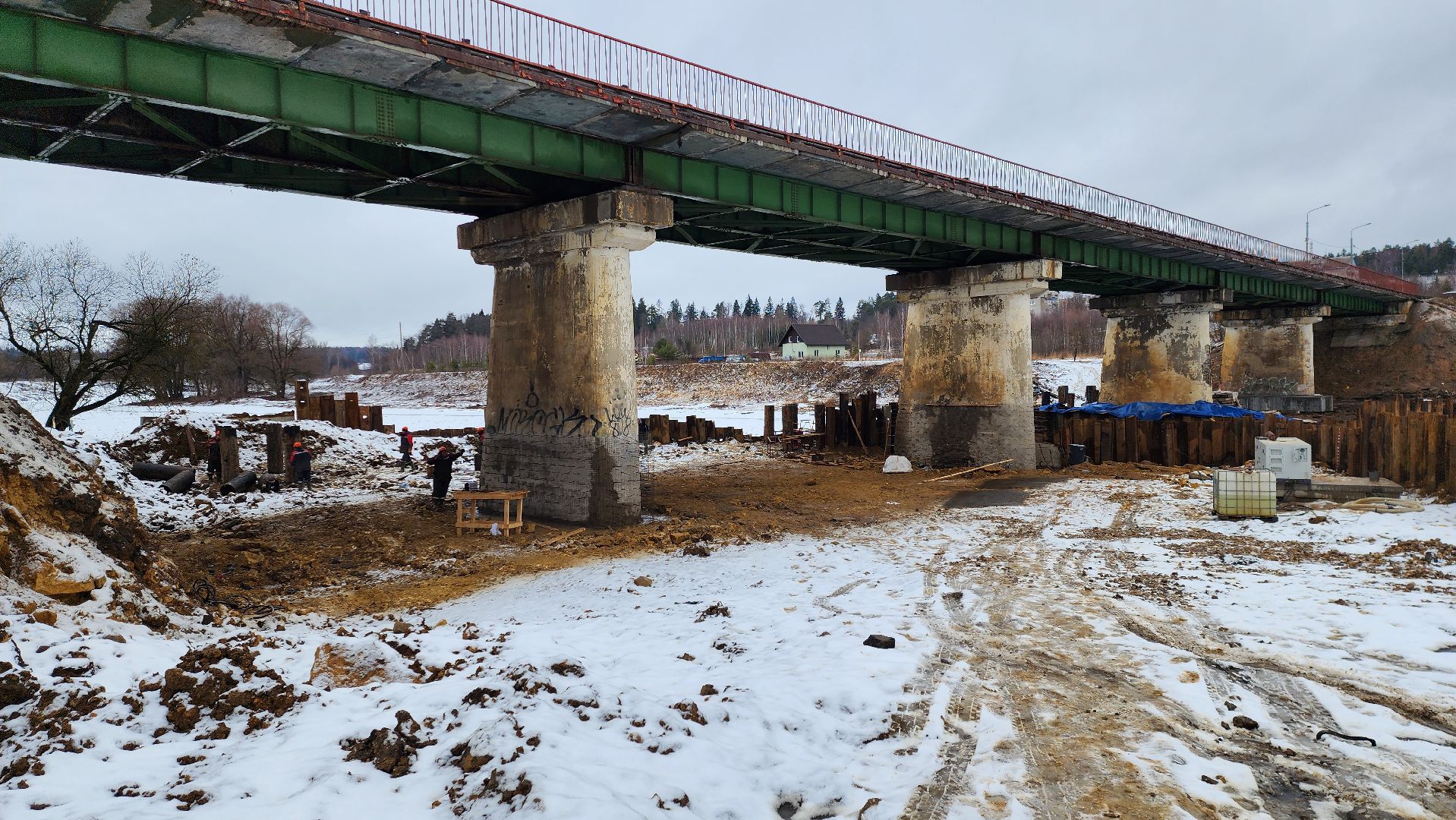 Руза, Строительство моста, Поречье, Мост, рузский городской округ,