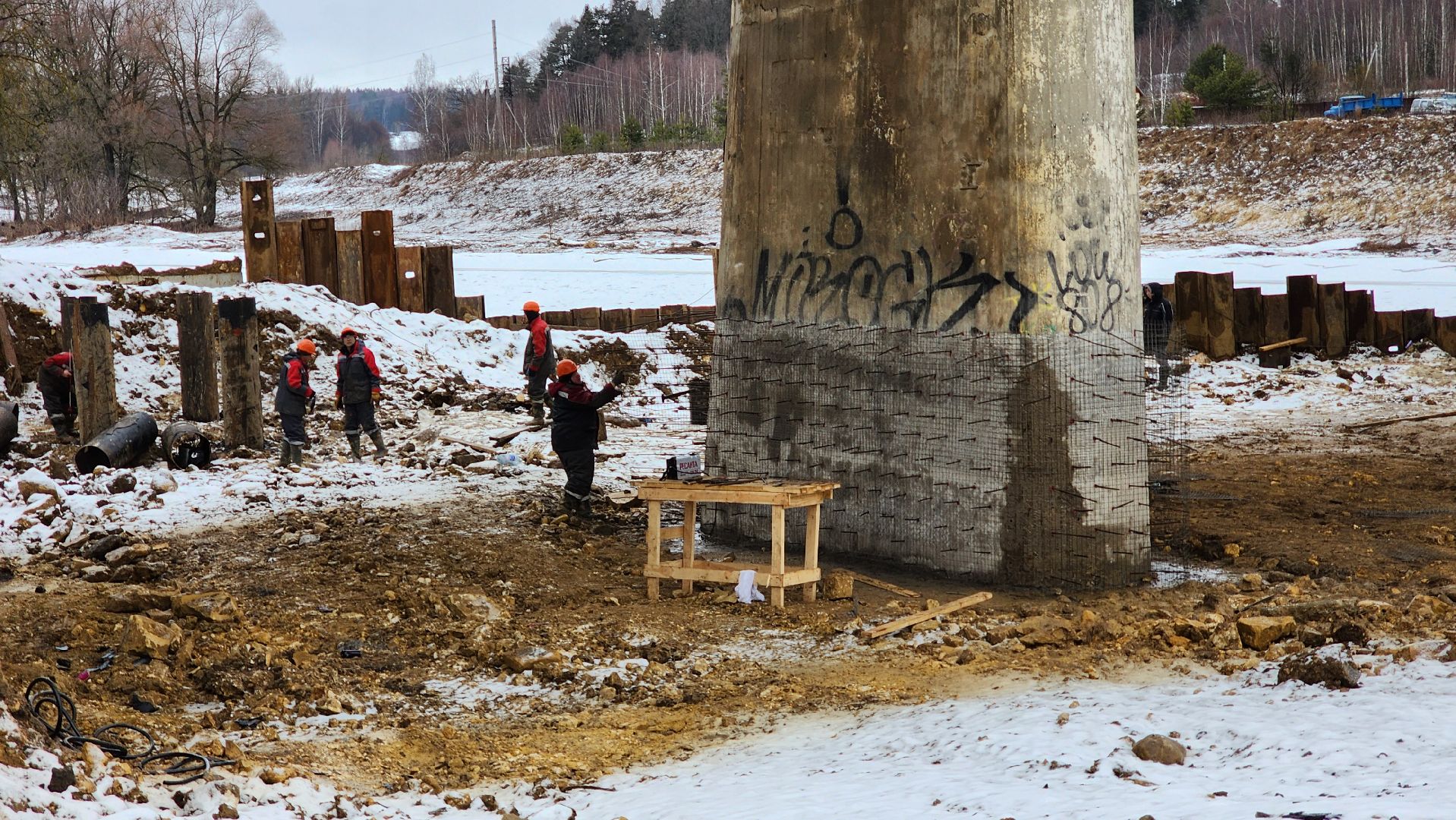 Руза, Строительство моста, Поречье, Мост, рузский городской округ,