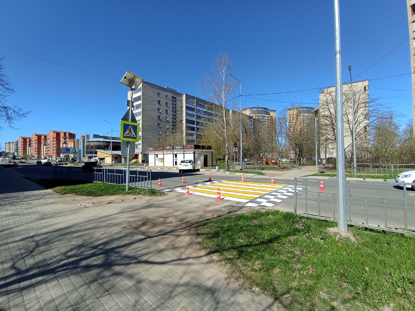 благоустройство, обновление дорожной разметки, пешеходные переходы, Дубна