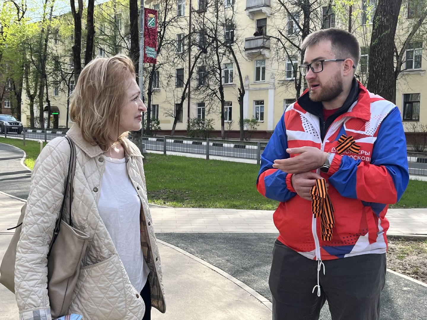 День Победы, Георгиевская ленточка, Наро-Фоминск, волонтёры Подмосковья