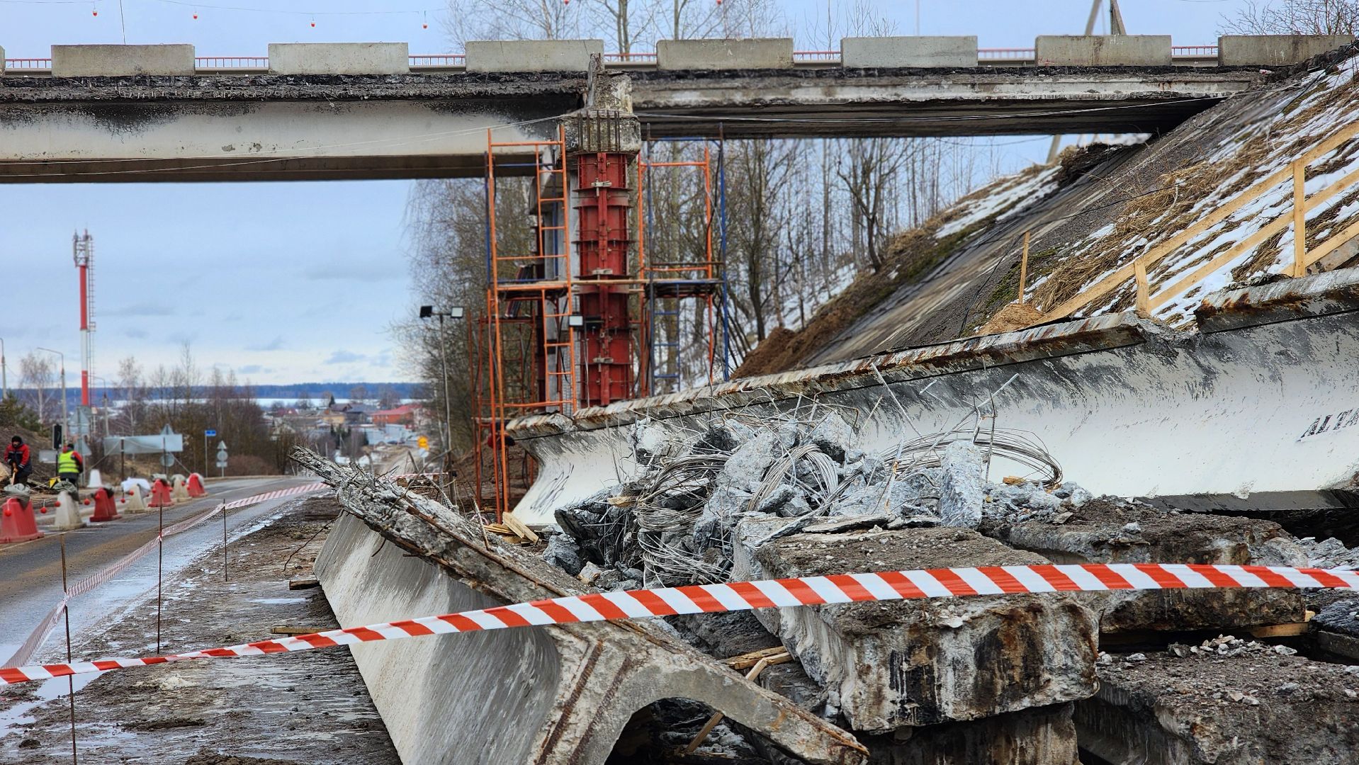 дороги подмосковья, ремонт путепровода, волоколамск,