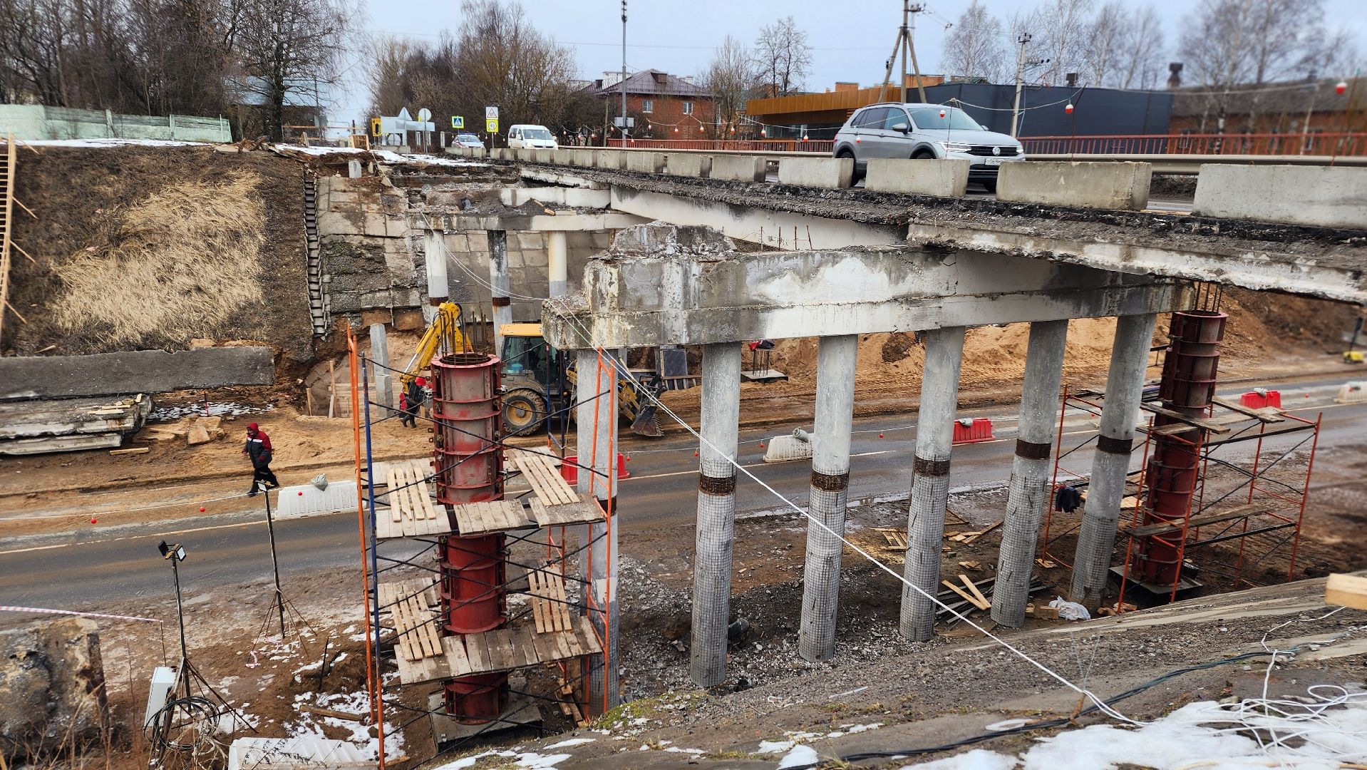 дороги подмосковья, ремонт путепровода, волоколамск,