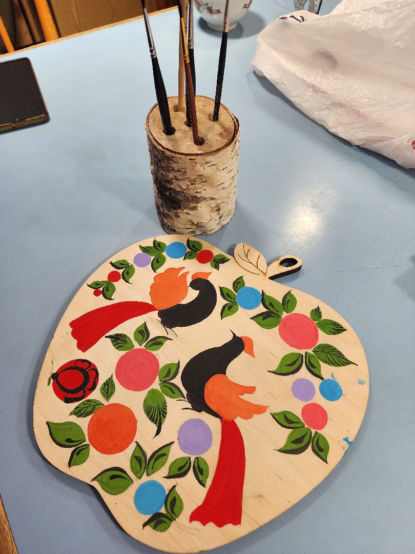 фрязино, художники, роспись по дереву, мастер-класс,