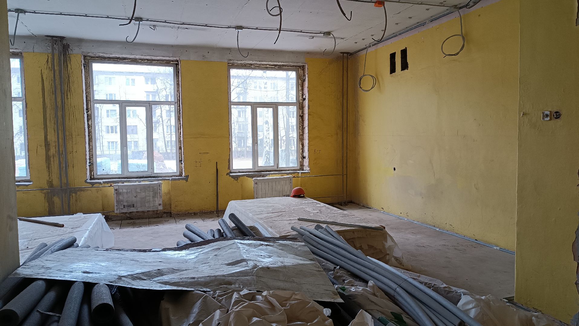 капитальный ремонт, щелково-3, лицей, фасадные работы,