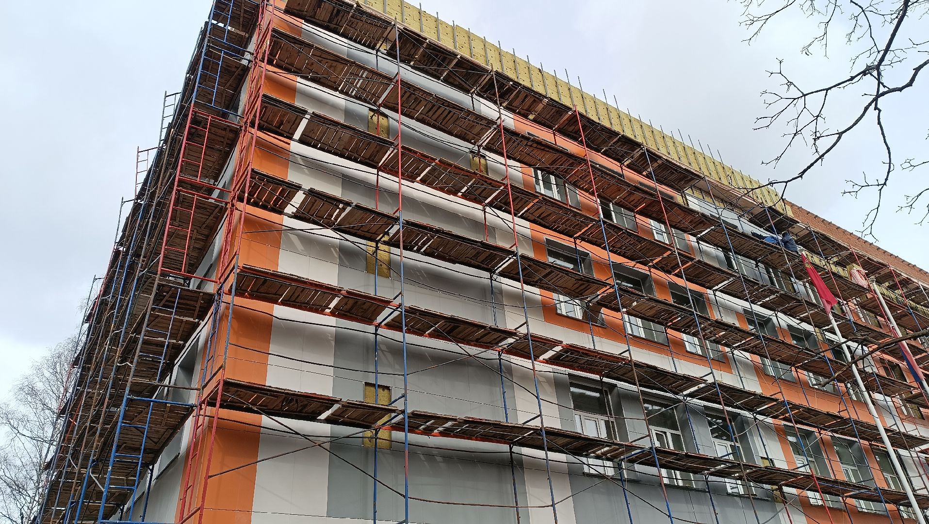 капитальный ремонт, щелково-3, лицей, фасадные работы,