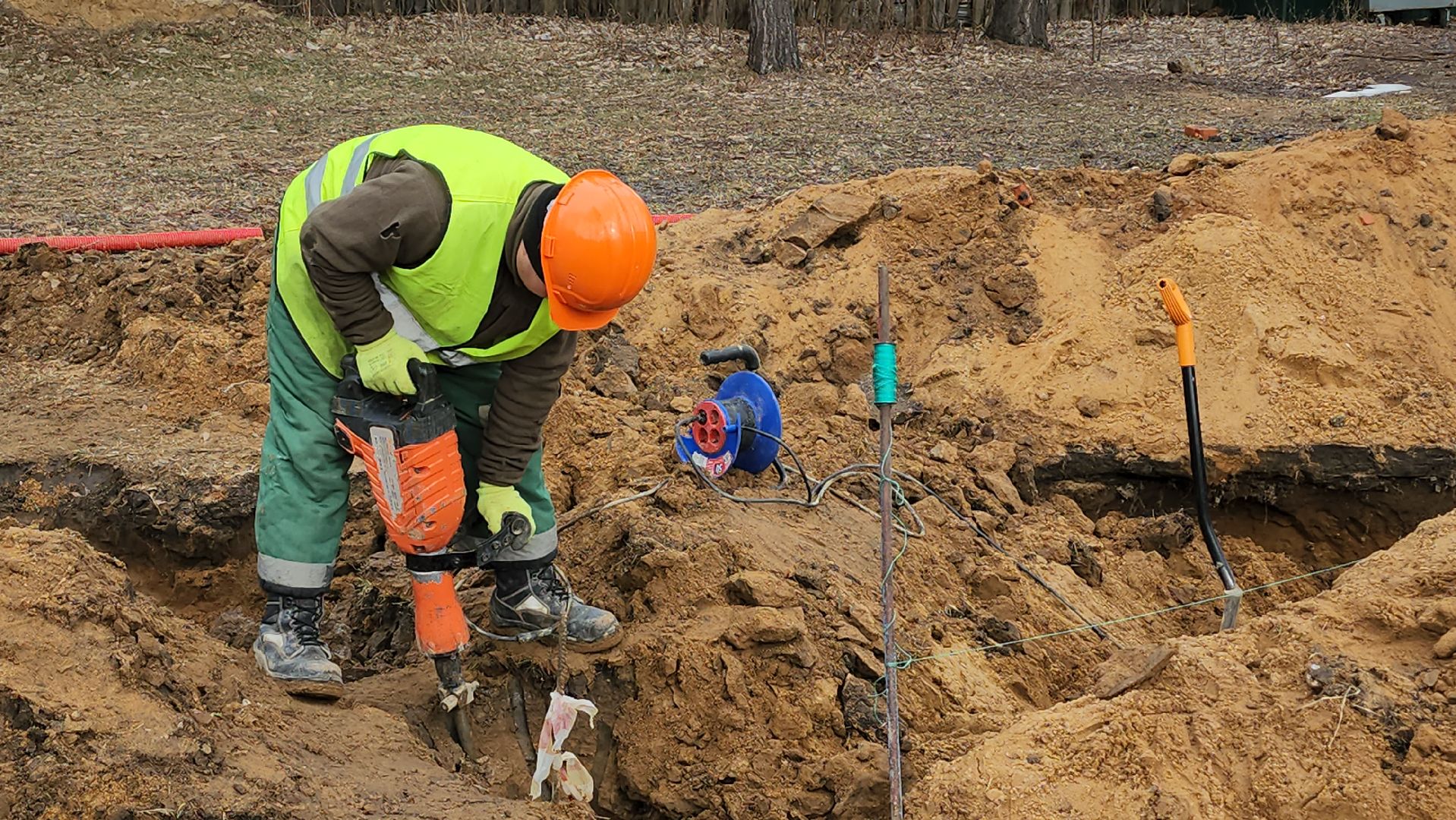 Люберцы, реконструкция летнего парка в Люберцах, строители,