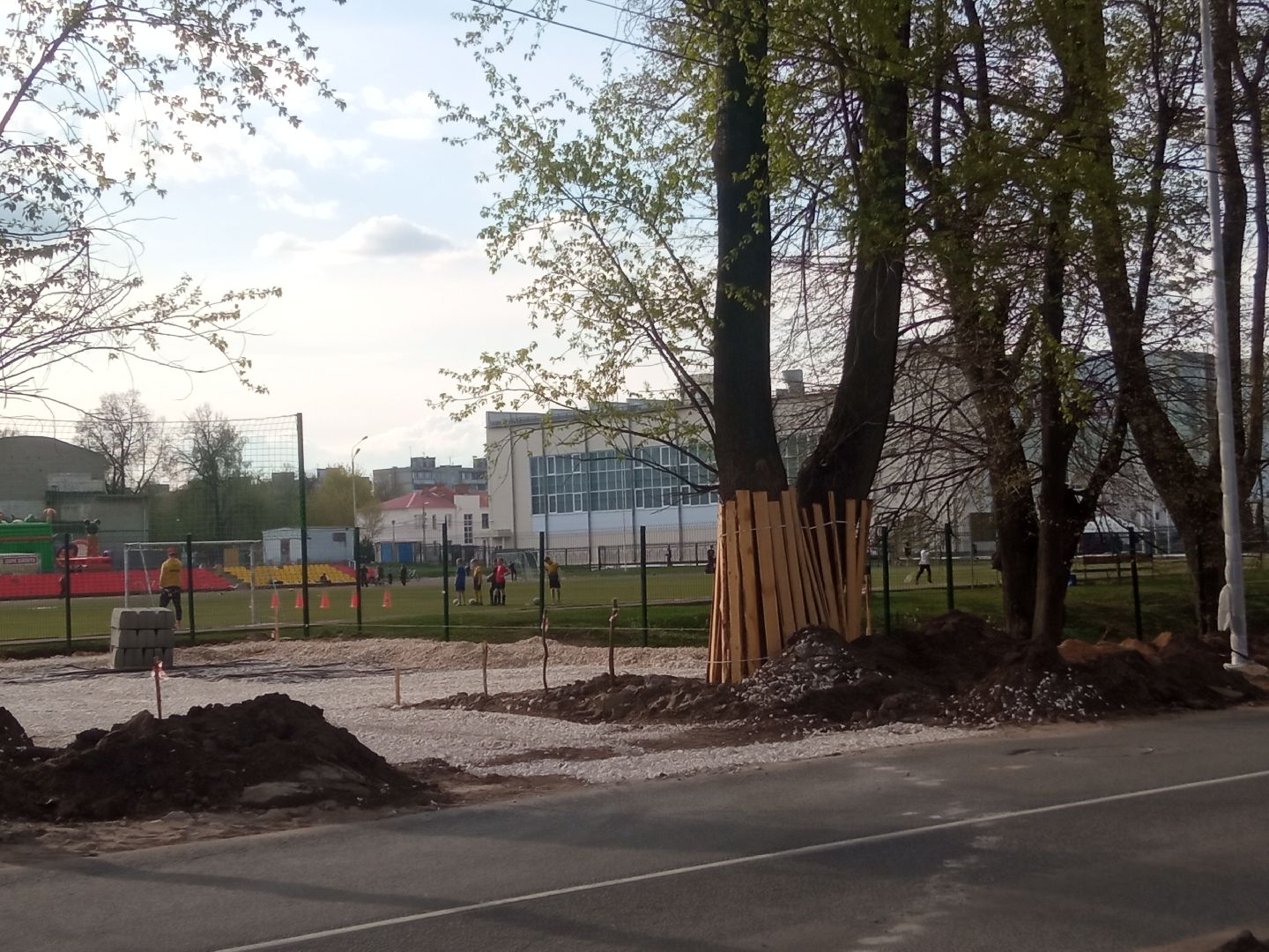 Павловский Посад, городской округ Павловский Посад, парк, Дубрава, тротуар, строительство