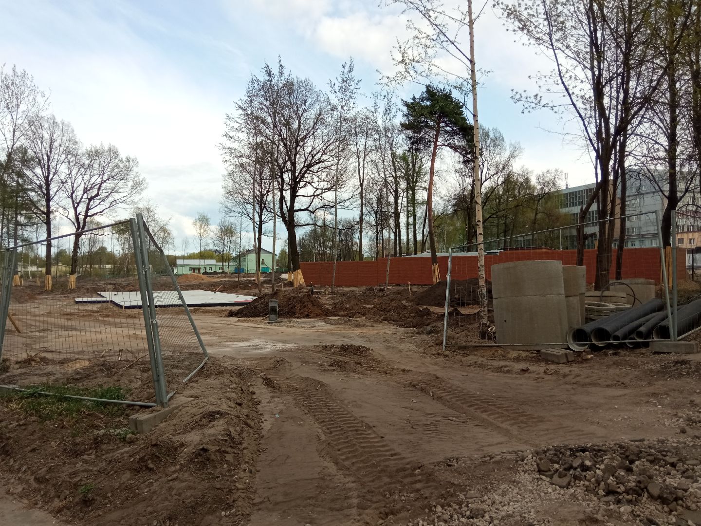 Павловский Посад, городской округ Павловский Посад, парк, Дубрава, тротуар, строительство