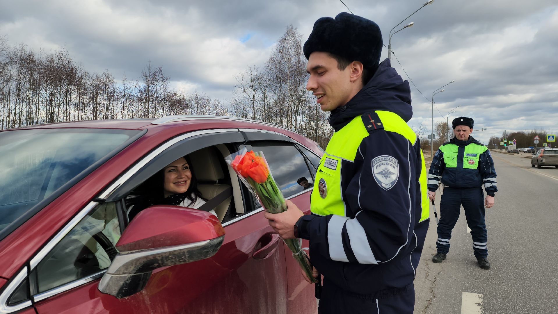 госавтоинспекция, Руза, автоледи, цветы для автоледи, Безопасность,гибдд,